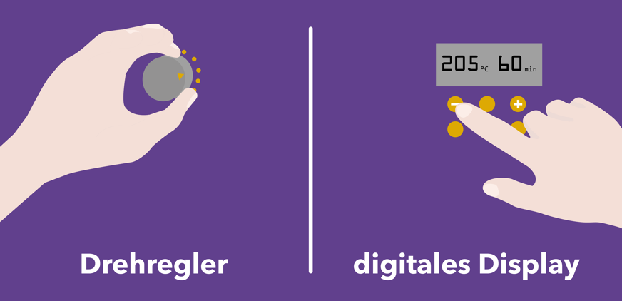 Drehregler vs. digitales Bedienfeld